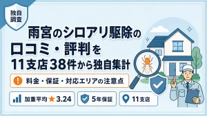 雨宮のシロアリ駆除の口コミ・評判を11支店38件から独自集計｜料金・保証・対応エリアの注意点